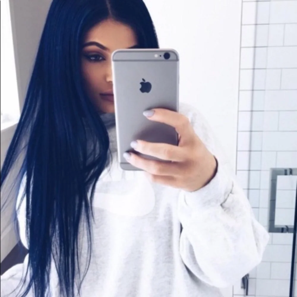 K. Jener 22” Blue ombré straight lace front wig